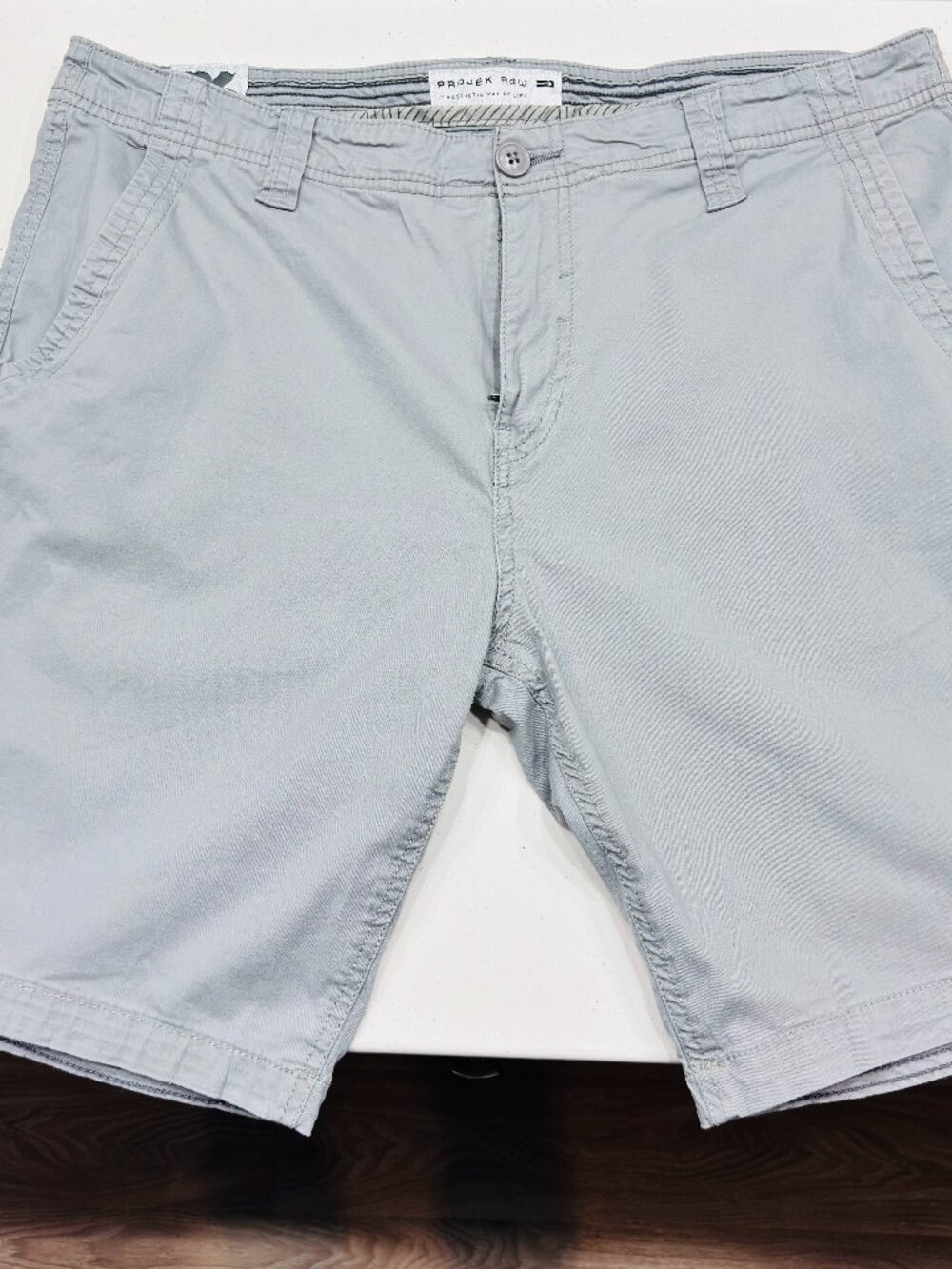 Projek Raw Men's Gray Chino Shorts 36 Stretch Casual Lightweight Cotton